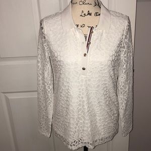 Tommy Hilfiger Sheer Sleeve Lace Polo